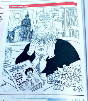 Cartoon by Ken Pyne of Boris and Linda